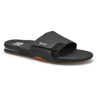 Mns Fanning Slide Sandal - Black/Silver