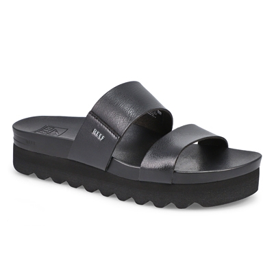 Lds Cushion Vista Hi Sandal - Black/Black