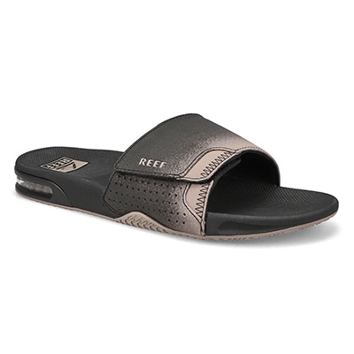 Claquette Fanning Slide, noir/taupe, hommes