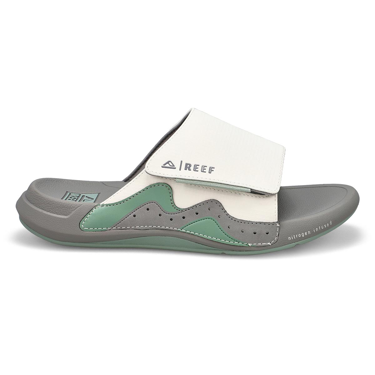 Men's Cruiser Slide Leather Sandal - Grey/Green