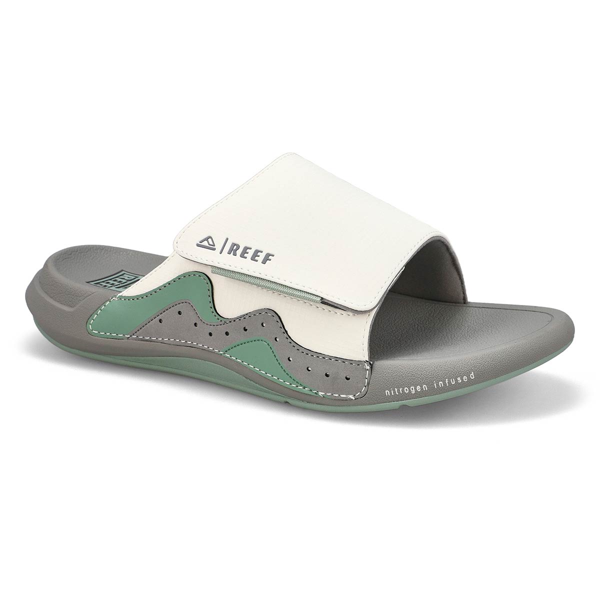 Men's Cruiser Slide Leather Sandal - Grey/Green