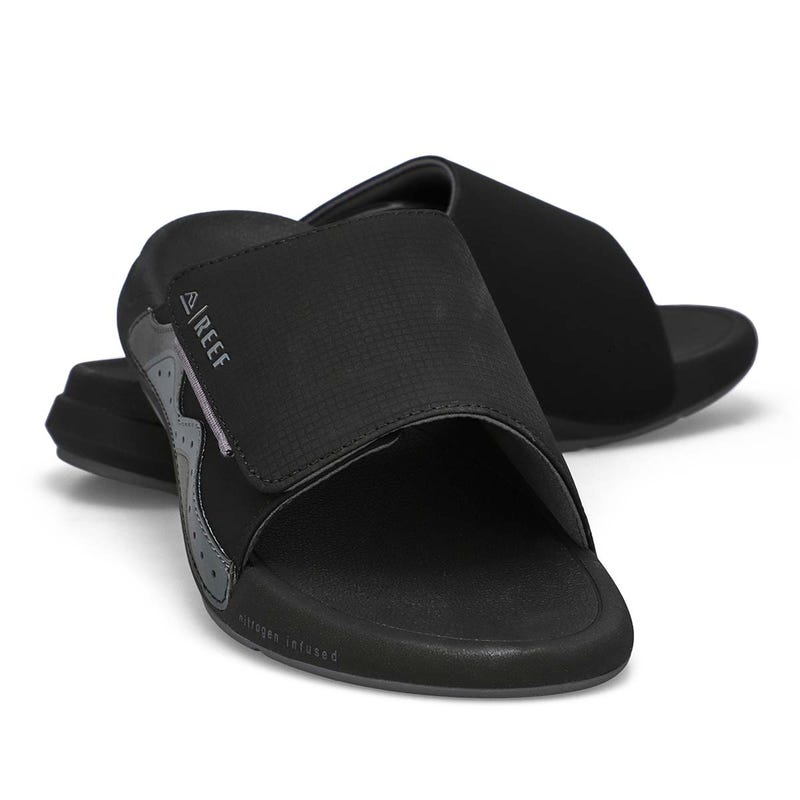 Claquette en cuir CRUISER, noir/gris, hommes