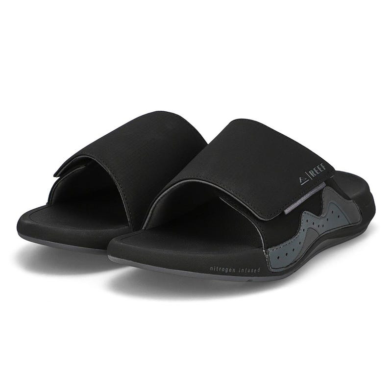 Claquette en cuir CRUISER, noir/gris, hommes