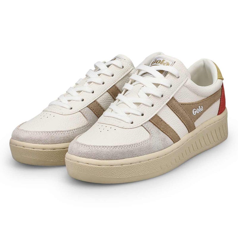 Woomen's Grandslam Trident Sneaker - White/Bone/Flax