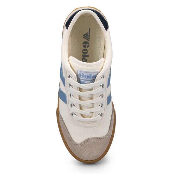 Women's Badminton Canvas Sneaker - Off White/Air/Navy/Gum