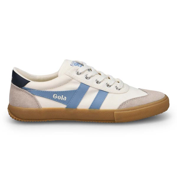 Women's Badminton Canvas Sneaker - Off White/Air/Navy/Gum