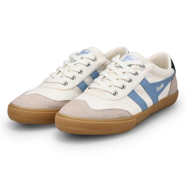 Women's Badminton Canvas Sneaker - Off White/Air/Navy/Gum