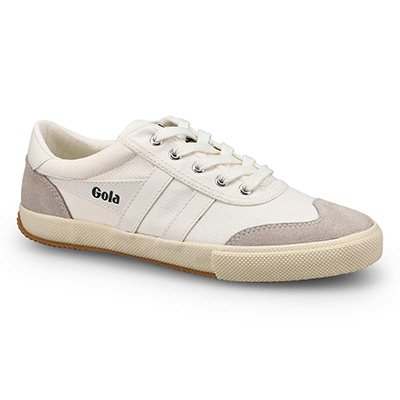 Lds Badminton Canvas Sneaker - Off White/Off White/Evergreen
