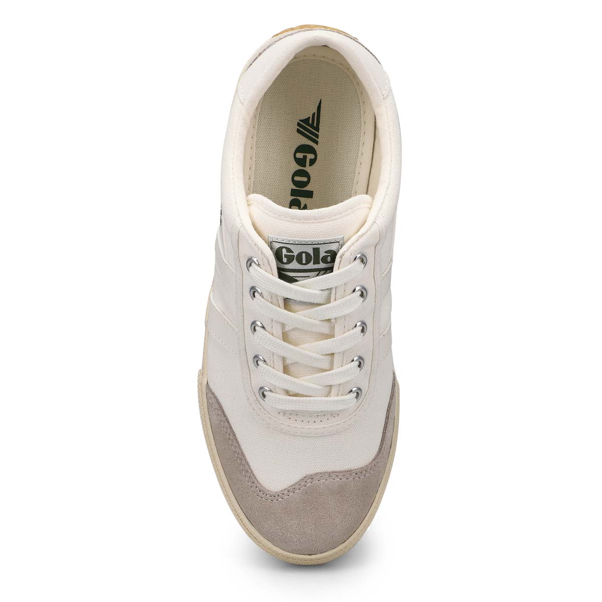 Women's  Badminton Canvas Sneaker - Off White/Off White/Evergreen