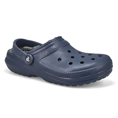 Mns Classic Lined Comfort Clog - Navy/Charcoal