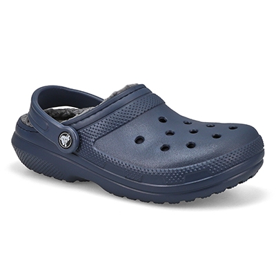Lds Classic Lined Comfort Clog - Navy/Charcoal