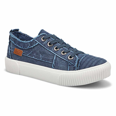 Lds Clay Lace Up Fashion Sneaker - Blue