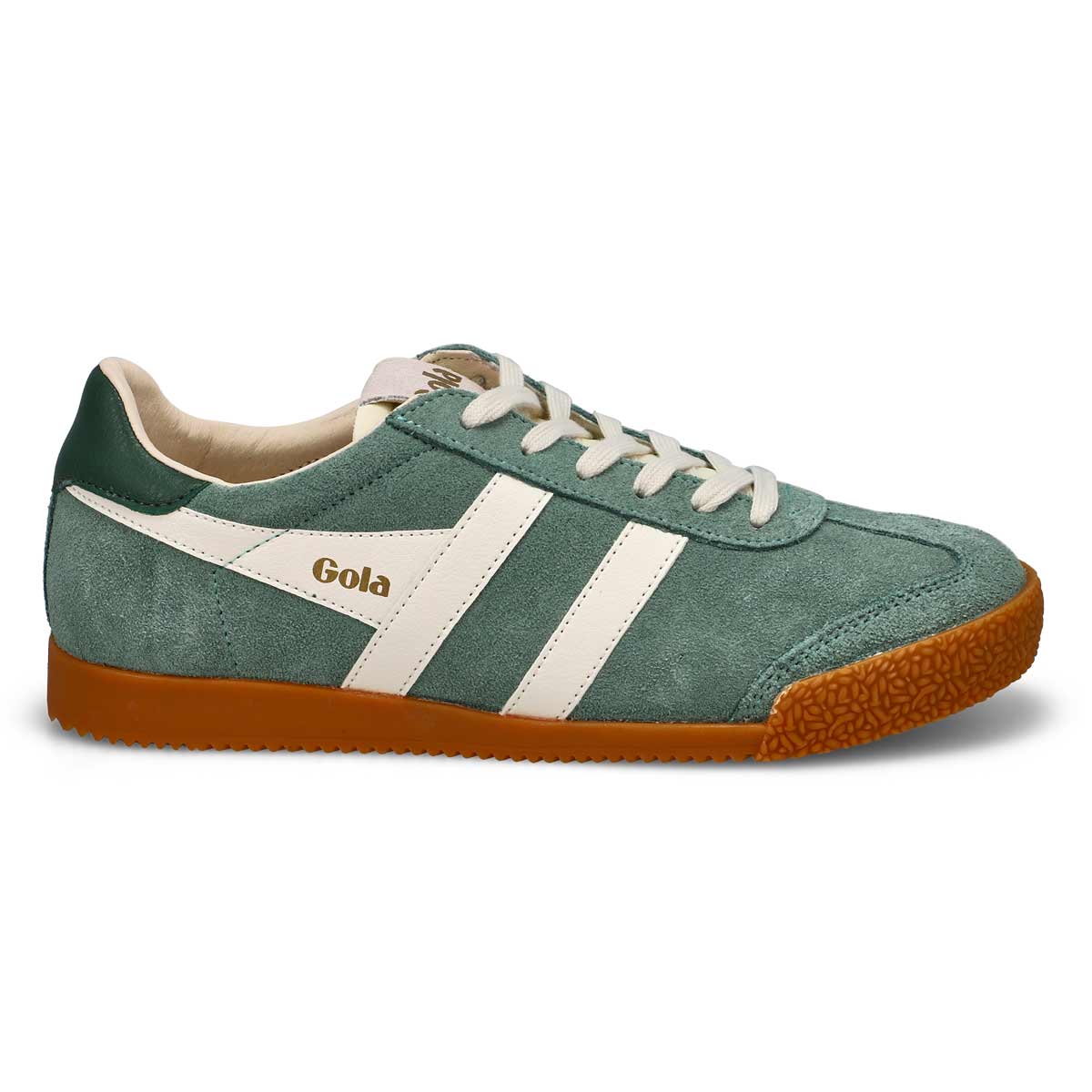 Baskets en suède à lacets ELAN, brume verte/blanc cassé/vert sapin, femmes