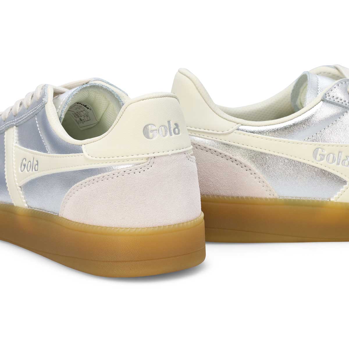 Women's Viper Metallic Lace Up Sneaker - Silver/Off White