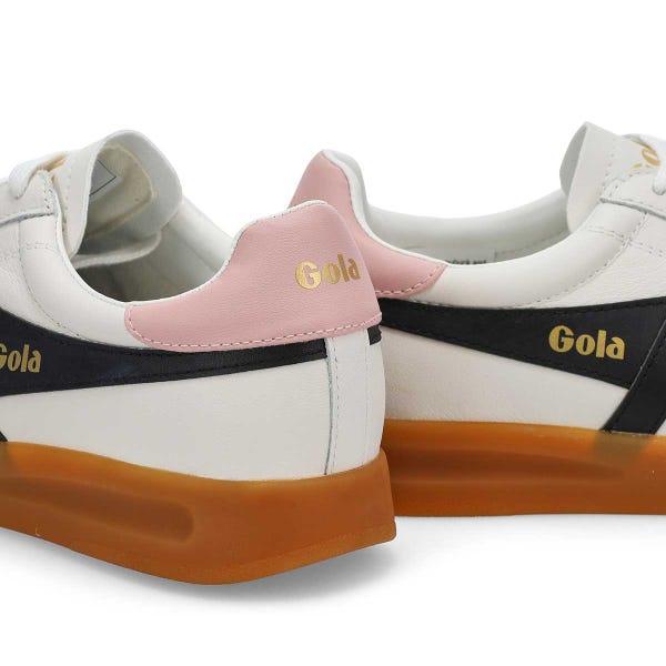 Women's Stadia Leather Lace Up Sneaker - White/Black