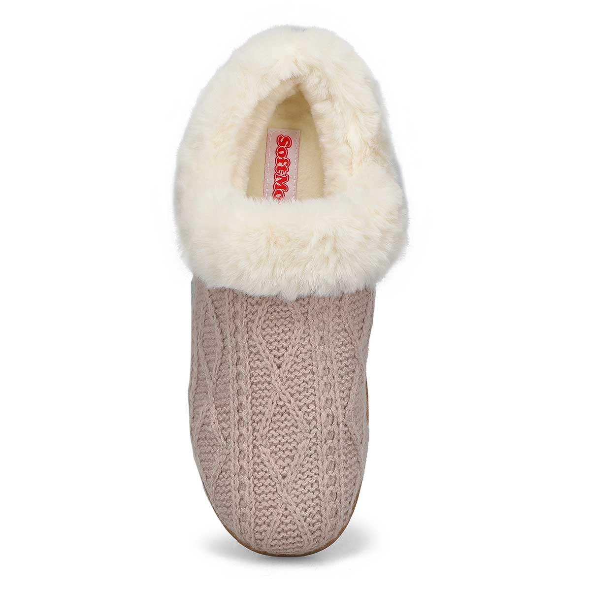 Women's Clipper Knit Faux Fur Slipper - Oatmeal