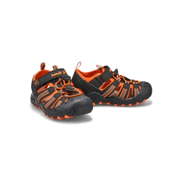 Sandales fermées CRAB, noir/orange, tout-petits