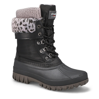 Lds Creek Waterproof Winter Boot - Black/Cheetah