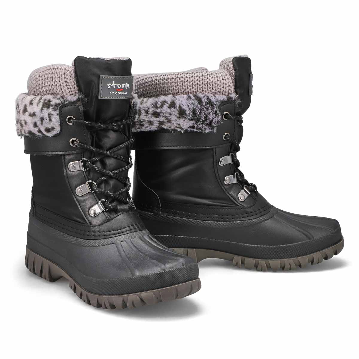 Women's Creek Waterproof Winter Boot - Black/Cheetah