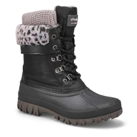 Women's Creek Waterproof Winter Boot - Black/Cheetah