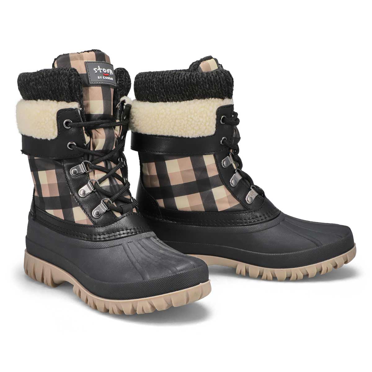 Women's Creek Waterproof Winter Boot - Black/Maple Plaid