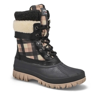 Women's Creek Waterproof Winter Boot - Black/Maple Plaid