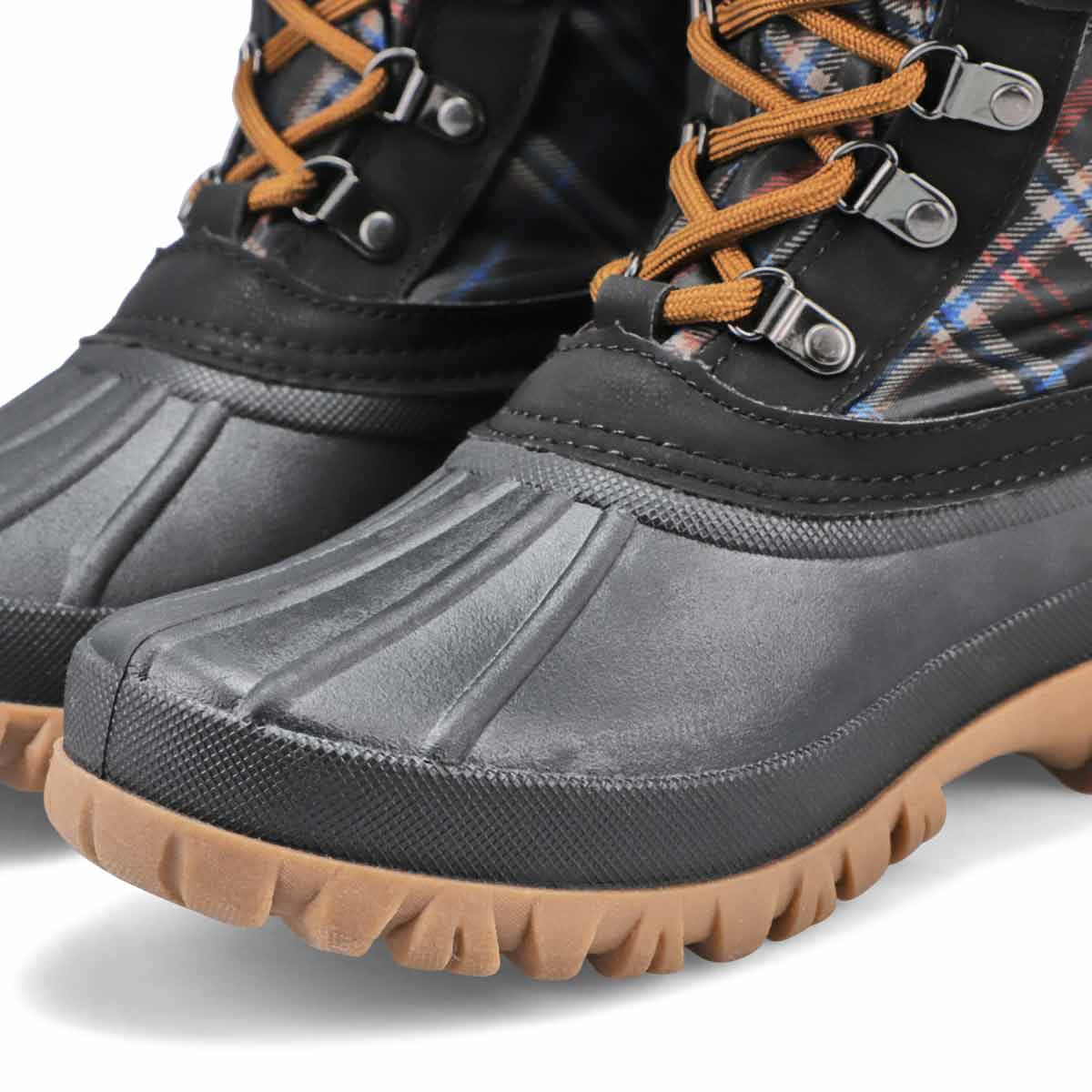 Women's CREEK black plaid waterproof winter boots