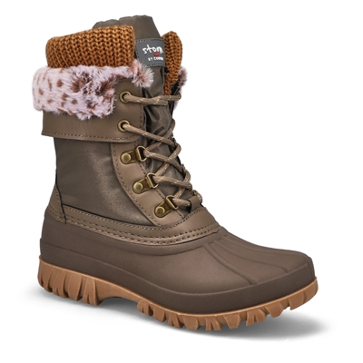 Lds Creek Waterproof Winter Boot - Taupe/Cheetah