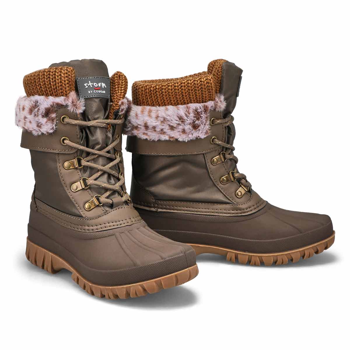 Women's Creek Waterproof Winter Boot - Taupe/Cheetah