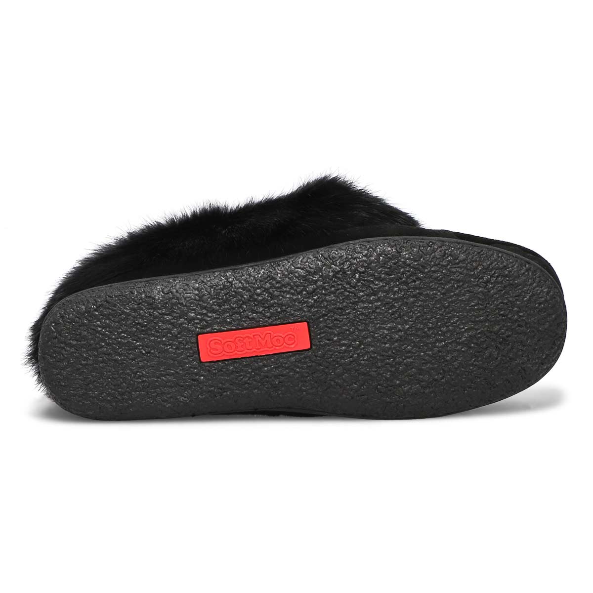 Women's Cute 5 Rabbit Fur SoftMocs - Black/Black