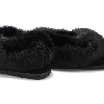 SoftMocs avec fourrure de lapin CUTE 5, noir/noir,