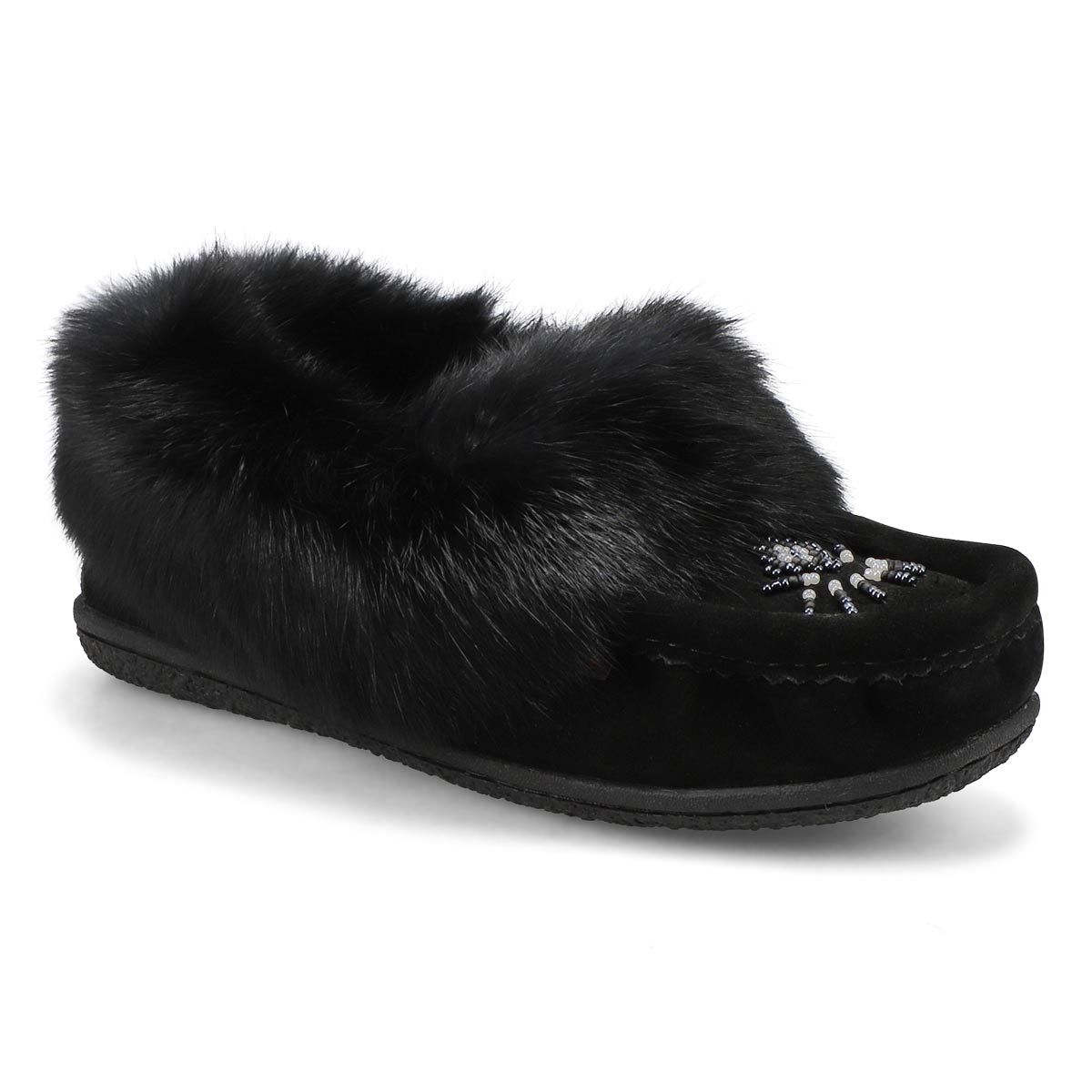 SoftMocs avec fourrure de lapin CUTE 5, noir/noir, femmes