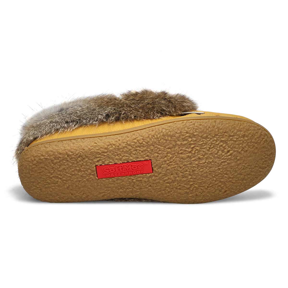 Women's Cute 5 Leather Rabbit Fur SoftMocs - Deer Cream