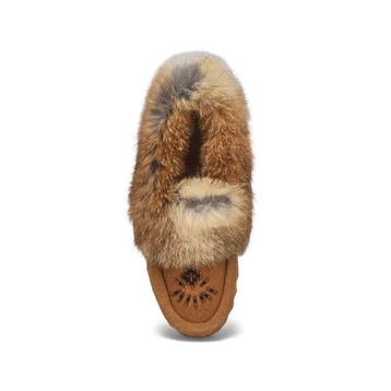 Women's Cute 5 Rabbit Fur SoftMocs - Mocha