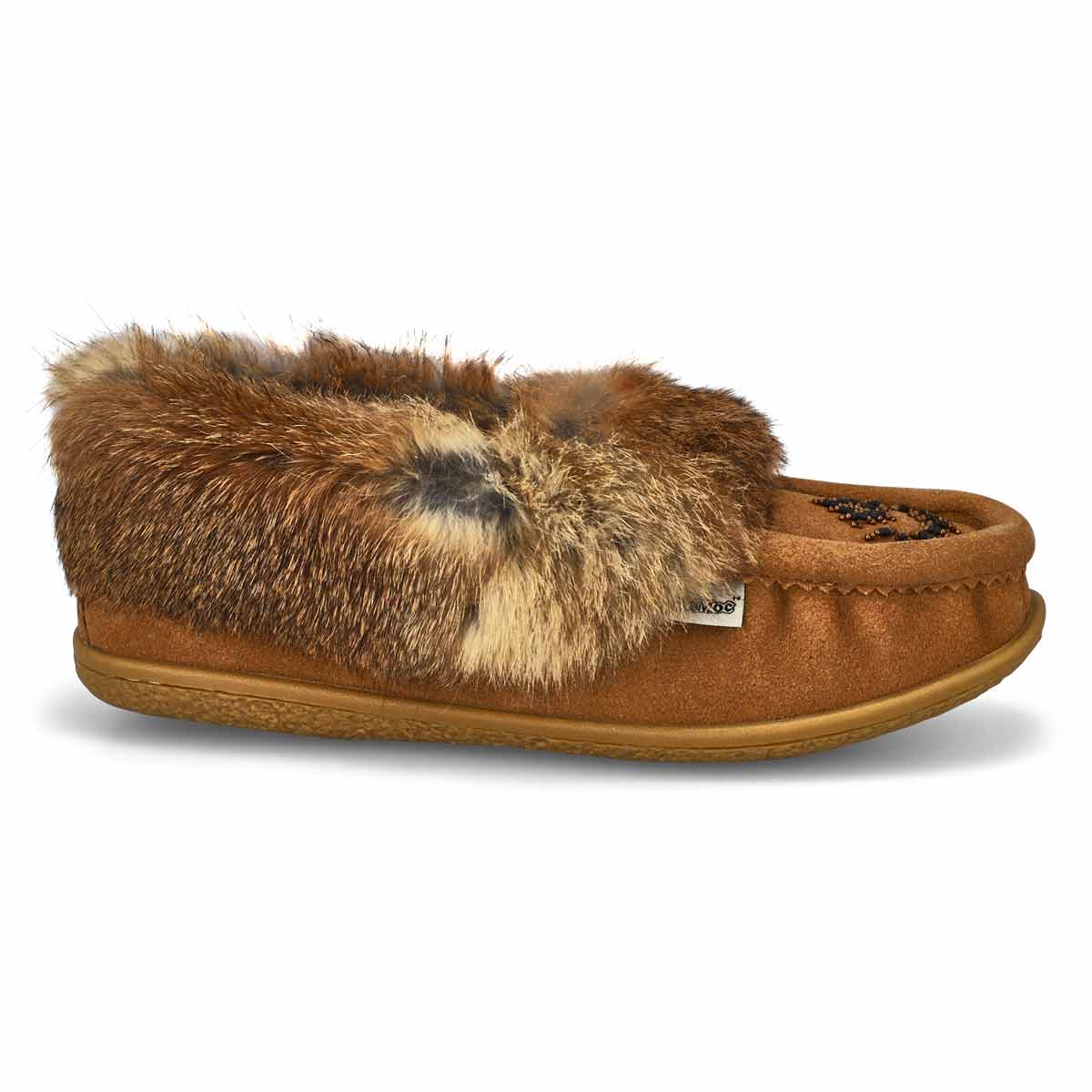 Women's Cute 5 Rabbit Fur SoftMocs - Mocha