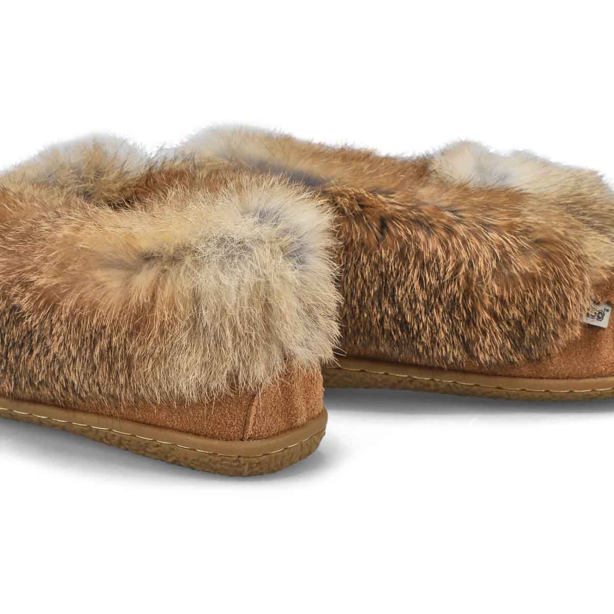 Women's Cute 5 Rabbit Fur SoftMocs - Mocha