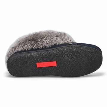 Women's Cute 5 Rabbit Fur SoftMocs - Navy