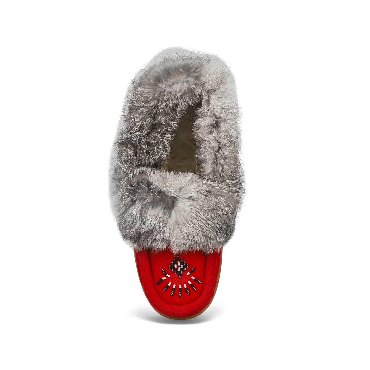 SoftMocs avec fourrure de lapin CUTE 5, rouge, femmes