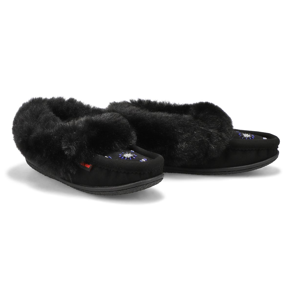 SoftMocs végane avec fausse fourrure CUTE 5 V3, noir/noir, femmes