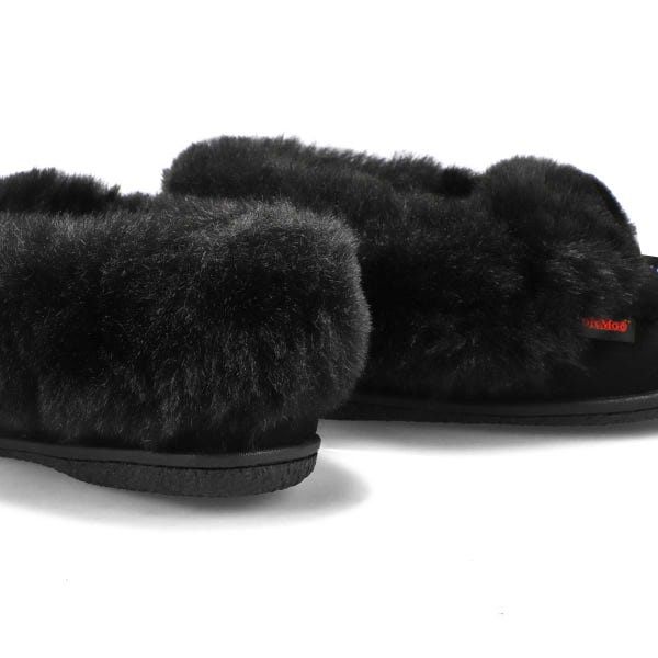 SoftMocs végane avec similifourrure CUTE5 V3, noir/noir, femmes