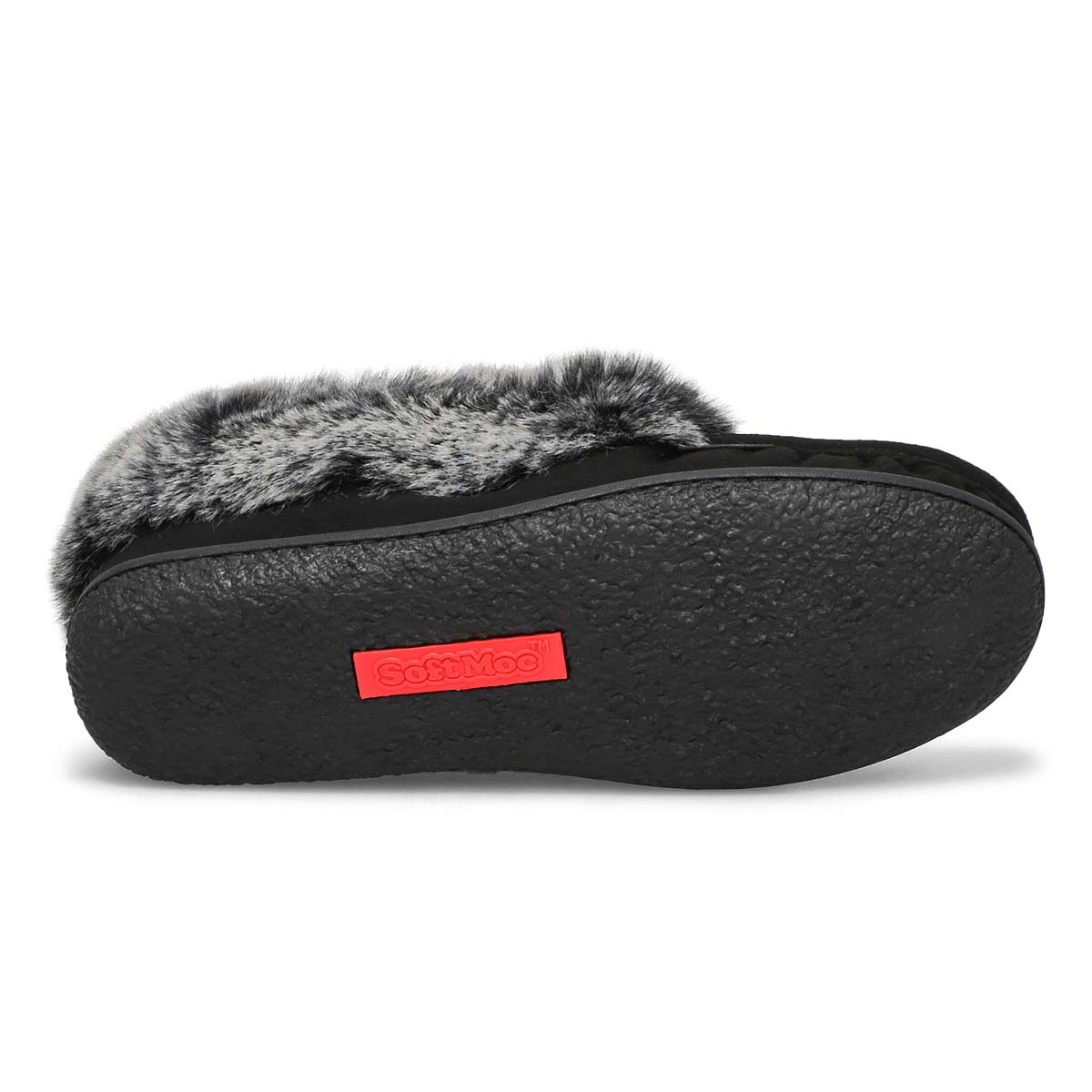 SoftMocs végane avec fausse fourrure CUTE 5 V3, noir/gris, femmes