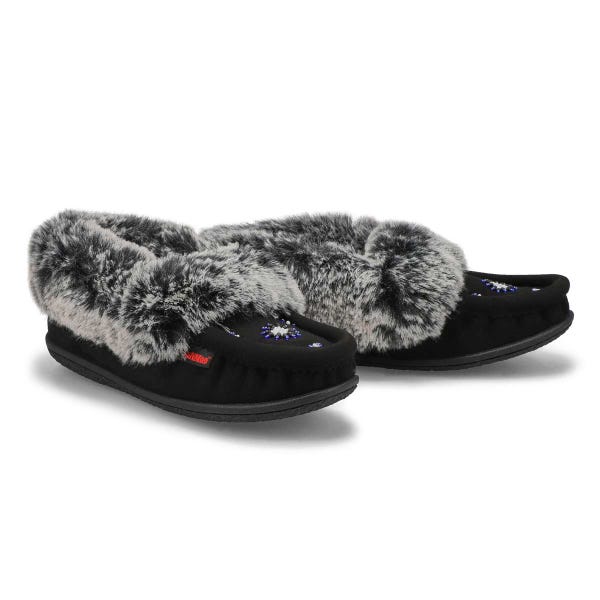 SoftMocs végane avec similifourrure CUTE 5 V3, noir/gris, femmes