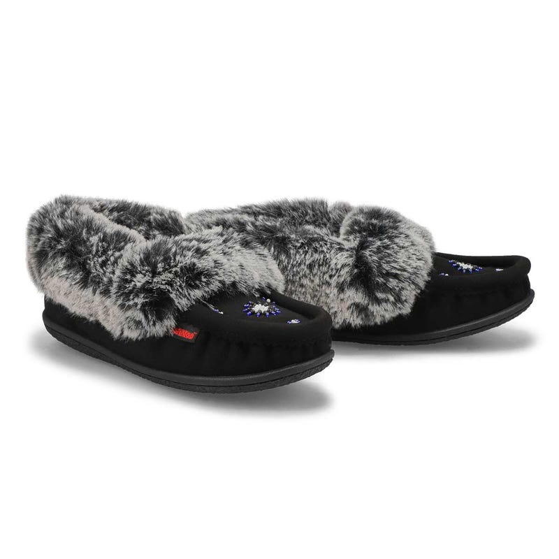 SoftMocs végane avec similifourrure CUTE 5 V3, noir/gris, femmes