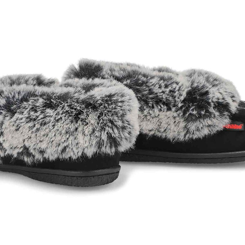 SoftMocs végane avec similifourrure CUTE 5 V3, noir/gris, femmes
