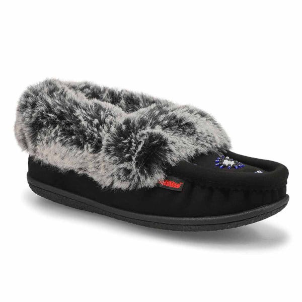 SoftMocs végane avec similifourrure CUTE 5 V3, noir/gris, femmes