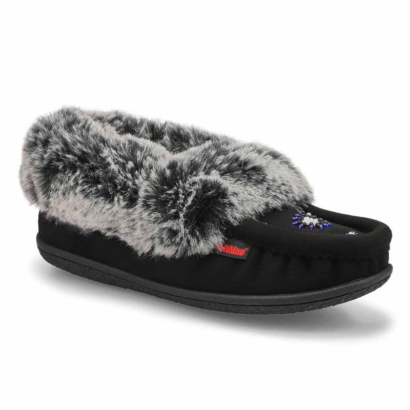 SoftMocs végane avec similifourrure CUTE 5 V3, noir/gris, femmes