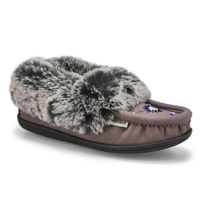 Lds Cute 5 V3 Faux Fur Vegan Moc - Grey