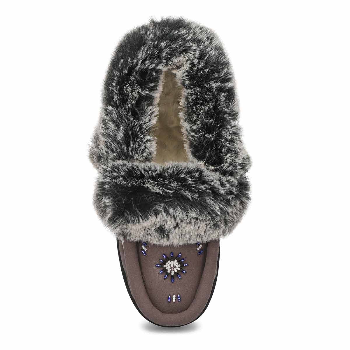 Women's Cute 5 V3 Faux Fur Vegan Moc - Grey