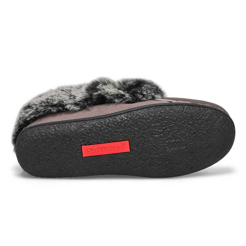 SoftMocs végane avec similifourrure CUTE 5 V3, gris, femmes