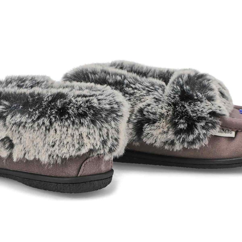 SoftMocs végane avec similifourrure CUTE 5 V3, gris, femmes